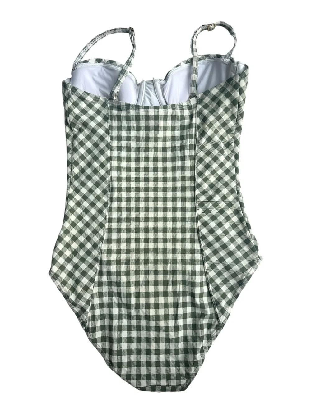 Tory Burch Green Gingham One Piece Swimsuit